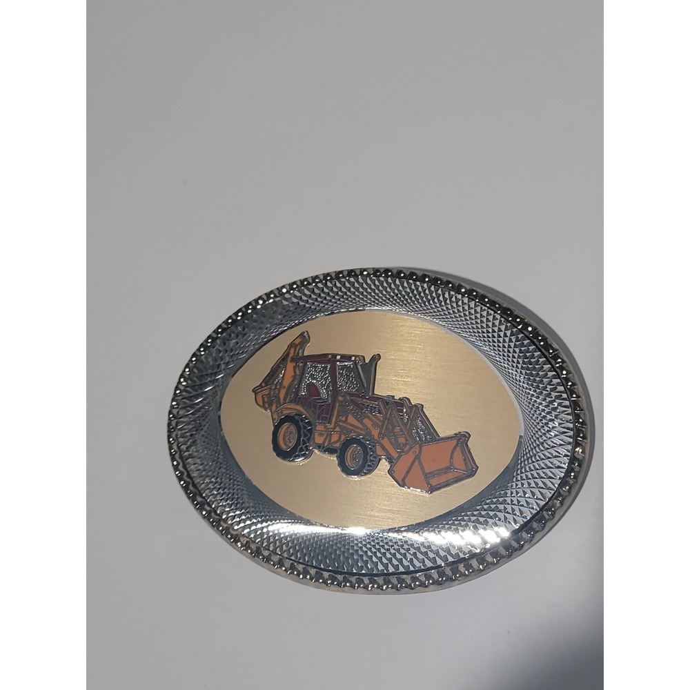 Backhoe Loader Belt Buckle Construction Equipment Tractor Enamel Made in the USA